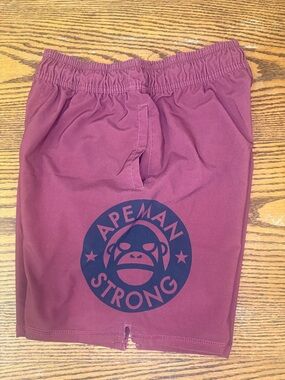 Apeman Strong Performance Training Shorts - Size 32 (Burgundy & Black)